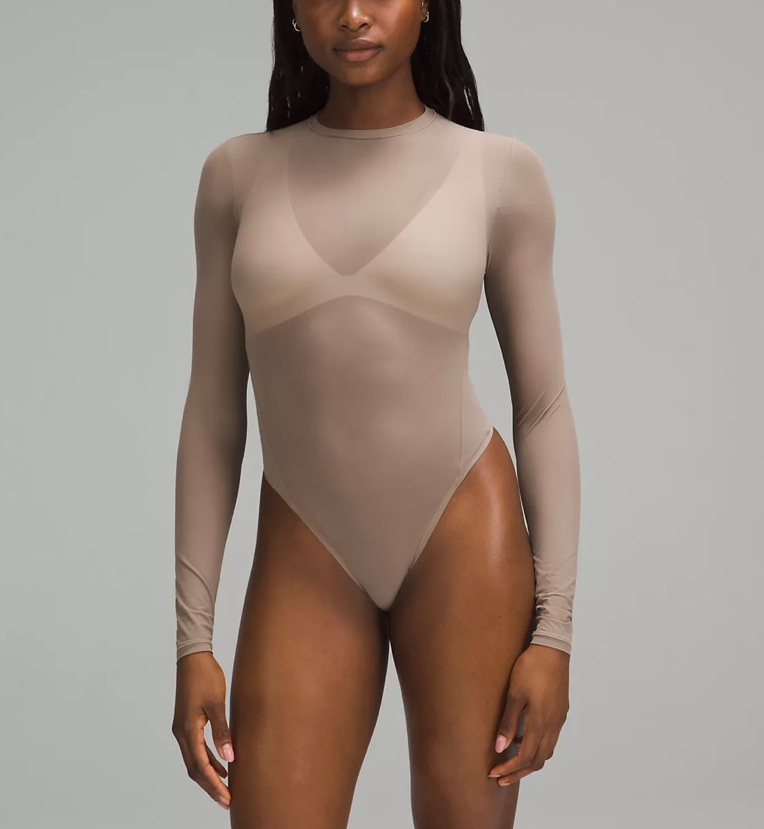 Body de cuello redondo y manga larga de malla Nulu de Wundermost Lululemon